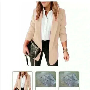 Langwyqu Womens CasualOpen Front Blazers-small